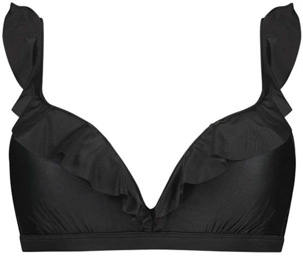 Beach Life ruffle bikinitop dark grey