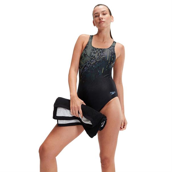 Speedo eco+m dig print medalist bla/grn